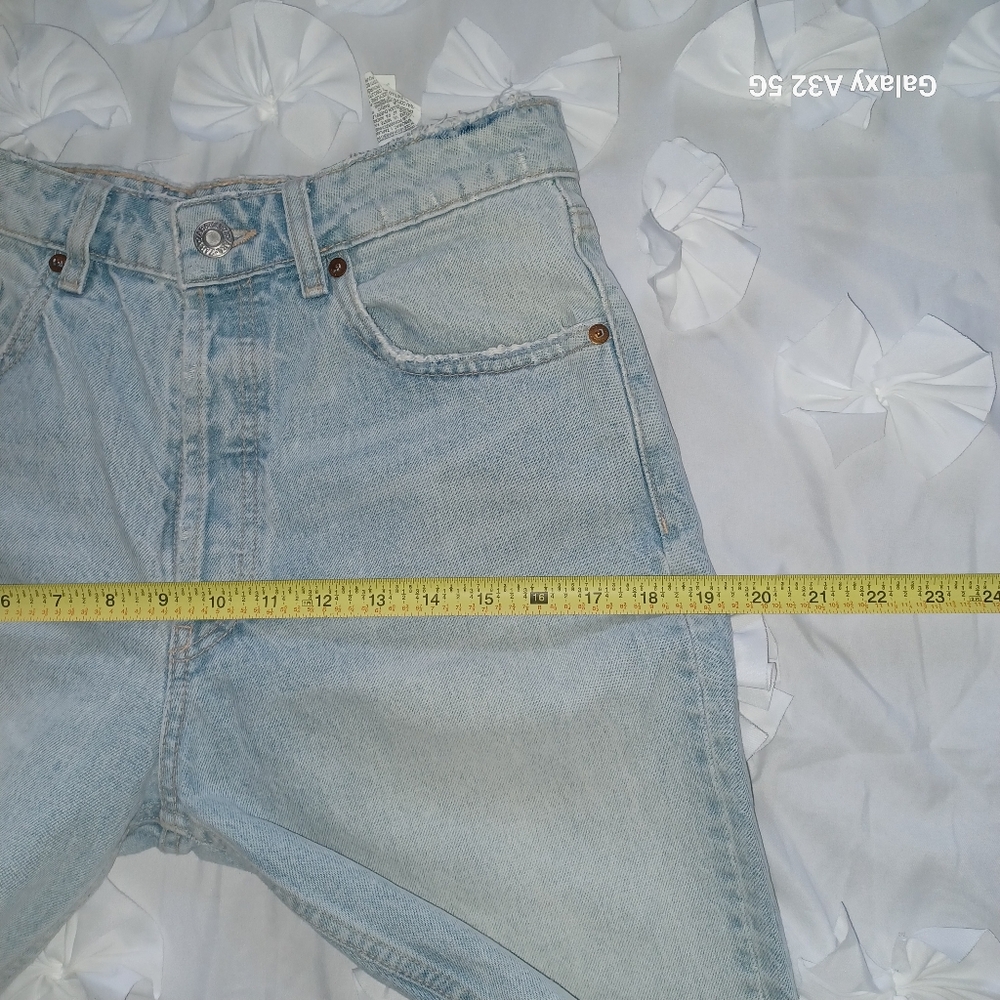 Zara Women Jeans Size 6 Blue Ankle Cropped Distressed Jeans - Picture 11 of 15